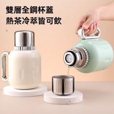 臺灣出貨機械溫顯不銹鋼保溫壺316材質大容量款可噹茶壺泡茶高檔家用暖水瓶日常飲水適用, 錦鯉紅,1500ml, 1個