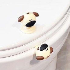 써니영마켓 화장실 변기커버 뚜껑 위생 손잡이 2종세트, 멍멍이 2종