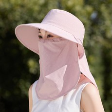 2026新款防曬漁夫帽女夏季遮陽面罩護頸一體帽輕薄透氣戶外太陽帽