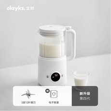 olayks 第四代 多功能調理機 3層12葉鋼刀 電子食譜, 0.6升 陶白色, OLK-D01