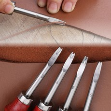 가죽공예 DIY 엣지 베벨러 컷터 트리머 4종세트 핸드트리밍 나무손잡이