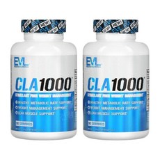 EVLution Nutrition 에블루션 뉴트리션 공액 리놀레산 CLA 1000 무각성제, 90정, 2개