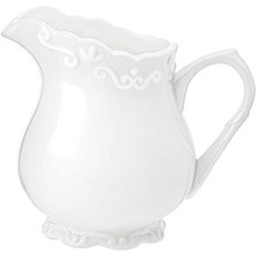 빈티지 퓨어 화이트 세라믹 크리머 손잡이 6온스 커피 밀크 크리머 피처., White