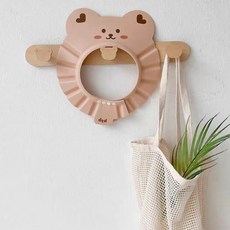 《寶貝不無聊》兒童洗頭浴帽，防水護眼可調節，寶寶洗髮神器，讓洗澡變得更有趣, 1個, 卡其小熊, 卡其小熊