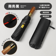 木柄傘 自動開合 黑膠傘 晴雨兩用 108骨 遮陽抗風