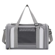 내구성 천 고양이 운반 가방 대용량 접이식 애완동물 숄더백 통기성 배낭 여행용, 1개, 1. M 47-29-28cm