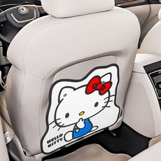 庫洛米 車載掛袋 座椅後背收納袋 兒童車內餐桌 車用置物架 車型通用, 造型防踢墊--優雅米【要求椅背有兜才能用, 1個