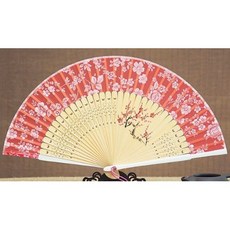 幸運星 Cosplay 角色扮演 舞蹈扇 手繪梅花真絲絹扇 櫻花外拍和服道具, 1個