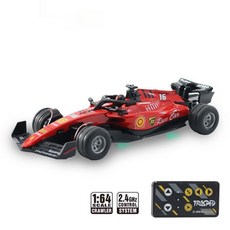 F1 포뮬러 레이싱카 1:64 RC카 미니 2.4G 앱 제어 합금 원격 조종 자동차 조명 장난감 어린이 크리스마스, 10 Red