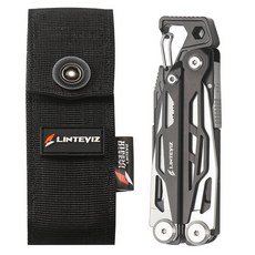 淩特銳多功能安全戶外車載工具鉗-多功能鉗 隨身鉗 折疊鉗 組閤工具鉗, 凌特銳PA-90A黑銀款, 1個