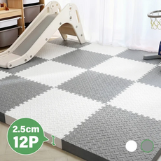 CozyLab 2.5cm 퍼즐매트 두꺼운 바닥 매트 12P 강아지 베란다 거실 놀이방 층간소음 방지, 12개, 그레이