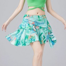 JoYouth 라틴 라인 댄스스커트 연습 댄스복 살사 댄스스포츠 사교 의상 밴딩 드레스몰 스포츠댄스 밸리