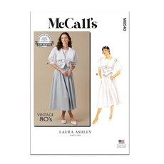 McCall's M8540U5 Misses' 1980년대 빈티지 풀오버 탑 및 풀 개더드 스커트 바느질 패턴 패킷 Laura Ashley 디자인 코드 M8540 사이즈 1, McCall's M8540U5 Misses' 1980년