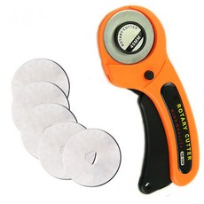 45mm Leathercraft 로타리 커터 가죽 공예 직물 원형 블레이드 나이프 종이 패브릭 원형 블레이드 DIY 재봉 액세서리, Hoband5blades, 1개