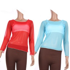 망사긴팔티셔츠/댄스복/방송댄스복/무대의상/에어로빅, 쟈스민트랜드_검정은