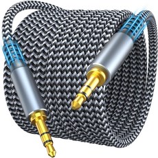 Aux 케이블 4피트 3.5mm 오디오 수컷수컷 나일론 직조 스테레오 잭 18인치 차량용 헤드폰용 스피커용 하이파이 사운드 및 슬림 피트 TRS 전용, 6.6ft
