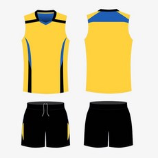 배구유니폼세트 남녀공용 경기훈련 팀복 학생 전문 맞춤제작 디지털프린트, A1756 남성 옐로우