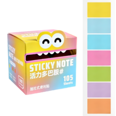 레아채 컬러무드 접착 메모지, 1개, 105매, 비비드무드
