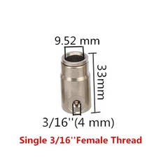고압 황동 분무 깍지 커넥터 9.52mm 3/8 인치 슬라이드 잠금 티 엘보 스트레이트 스프레이 액스 5 개, 03 0731, 1개