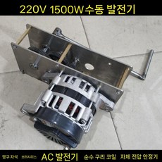 교류 발전기 모터 기어 풀리식 박스 브러시리스 소형 풍력 교류발전기모터, 4. 220V 1500W 발전기+기어박스+핸들