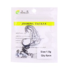 釣友俱樂部 路亞海釣鉛頭鉤 隱形蟲鉤 拖鉤 防脫鉤 套裝 漁具, 1.5g,5pcs/袋, 1個