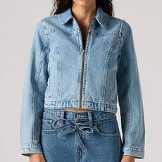 리바이스 여성 청자켓 슬림 지퍼 트러커 미디엄블루 001W50001 S