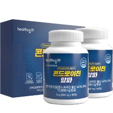 콘드로이친 정 식약처 인증 HACCP 상어 연골 보스웰리아 초록입홍합 우슬 분말 부모님 선물 90정 2병 세트, 1개, 1개, 180정