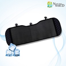 네이처월드 3D매쉬 뒷자석 통풍시트 뒷좌석 3인 방석 시트커버 2열 쿨링방석 쿨링시트 쿨 패드 쿨방석 매쉬방석 통풍방석, 1개, 리얼블랙프리미엄