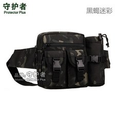 戶外運動腰包：多功能防水戰術胸包，男女通用耐磨水壺包, 升級版黑蠍迷彩