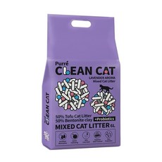Purré CLEAN CAT 乾淨貓 豆腐砂澎潤土混合貓砂 6L 薰衣草香 添加益生菌 強效除臭 低粉塵, 6包, 薰衣草,超取限重一箱(過重運費另計), 薰衣草