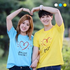 교회단체티 여름성경학교 체육대회 교회티셔츠 JESUS LOVES 하트