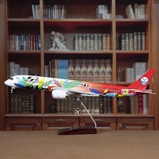 飛機模型 帶輪子帶燈仿真飛機模型1:142川航A350四川航空熊貓涂裝民航客機 航模客機 仿真原型機 航空模型, 1個, 標配版（帶輪子不帶燈）