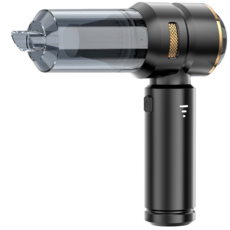 潮時尚 暴力風扇 家用 車用 吸塵器 大吸力 吹吸一體 無刷直流 強力無線吹塵器 颶風俠 手持渦輪暴力吹塵機, 黑金配1個濾芯, HL-121