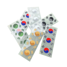 EZMT DIY 열전사 투명 바탕 태극기(대) 3개 1SET (6가지 색상) 패치 스티커 다림질 전사지, 1개, 투명 블랙