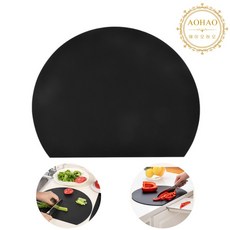 AOHAO D자형 칼집나지 않는 도마, 1개, 블랙