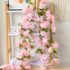 블룸 벚꽃 조화 넝쿨 2p세트 인테리어 벽 꽃 장식, 체리 블라썸, 1개