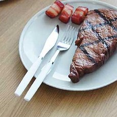 모던 무광 스마트 스텐 나이프 1P 커트러리 주방 가족 식기, 화이트, 1개