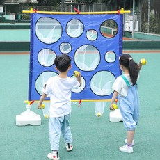 과녁 게임 던지기 과녁판 찍찍이 테니스공, 13 블루[망태 던지기+선반] 6구 12구