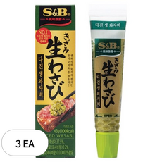 에스앤비 다진 생 와사비, 43g, 3개