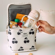 아이주 미니 쿨러백 도시락 보온보냉 이유식 가방, 화이트체리 미니쿨러백