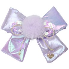 [AK플라자] [프랜치켓] 여아겨울리본집게핀 연보라 샤이닝 헤어핀 Q55DG5151N6