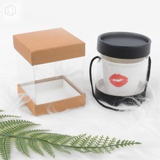 더번지 포장 케이스 투명케이스제작, 사각 9x15cm 브라운