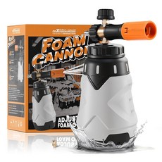 MaXpeedingrods 압력 세척기용 폼 캐논 1300ML 와이드 마우스 퀵 릴리즈 세차 건 조절 가능한 비누 캐논 및 두꺼운 스노우 랜스 0.6cm(1/4인치) 커넥, MaXpeedingrods 압력 세척기용 폼 캐논, 1
