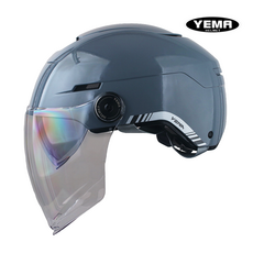 예마 YM-370 경량 더블 바이져 오토바이 하프페이스 여름 사계절 헬멧 킥보드 전동자전거, YM370그레이