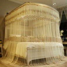 NAUM 침대 모기장 캐노피 120x200cm 베이지 모기장텐트형