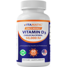 비타매틱 비타민 D3 50 000 IU (1250 mcg) - 60 베지테리언 캡슐, 1개, 60회분