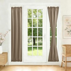 JIUZHEN 창문용 프렌치 프라이버시 도어 커튼 사이드 라이트/파티오 유리용 로드 포켓 앞문 너비 30.5cm(12인치) x 길이 182.9cm(72인치) 패널 1개 회