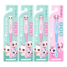 위시캣 오루루 키즈 피규어 칫솔, 4개, 1개입, 혼합