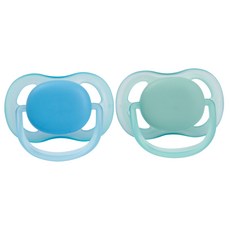 아벤트 울트라 에어 노리개 젖꼭지 2개 세트, 0~6개월, 블루, 1세트