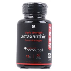 SPORTS RESEARCH 蝦紅素椰子油素食軟膠囊 12mg, 60顆, 1罐